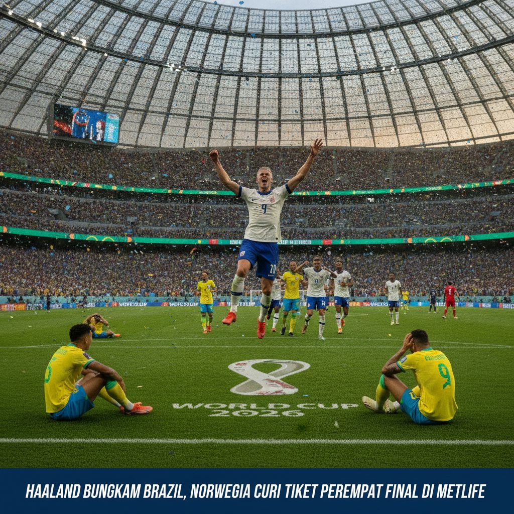 Haaland Bungkam Brazil, Norwegia Curi Tiket Perempat Final di MetLife