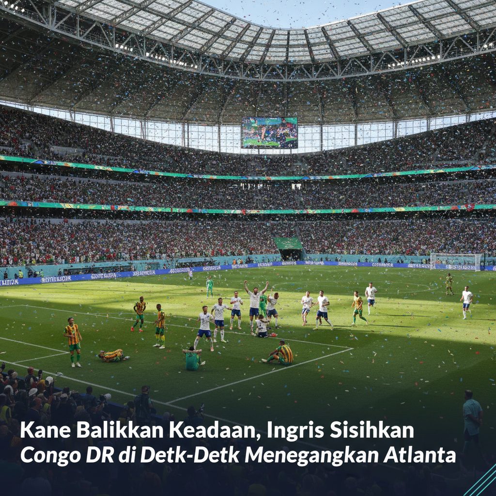 Kane Balikkan Keadaan, Inggris Sisihkan Congo DR di Detik-Detik Menegangkan Atlanta