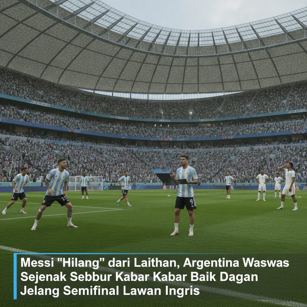 Messi 'Hilang' dari Latihan, Argentina Waswas Sejenak Sebelum Kabar Baik Datang Jelang Semifinal Lawan Inggris