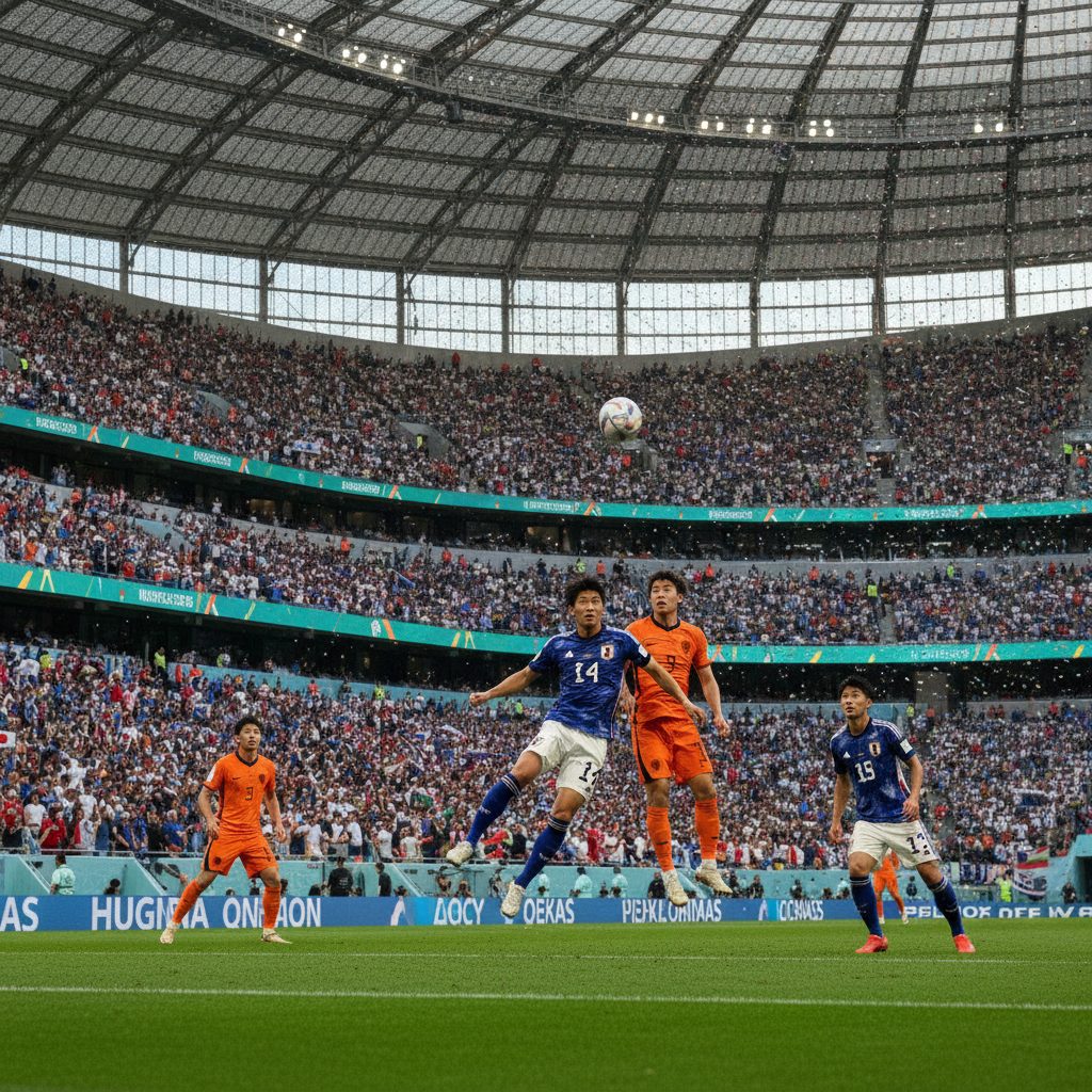 Samurai Biru Curi Satu Poin dari Belanda Lewat Drama Kamada di Menit Akhir