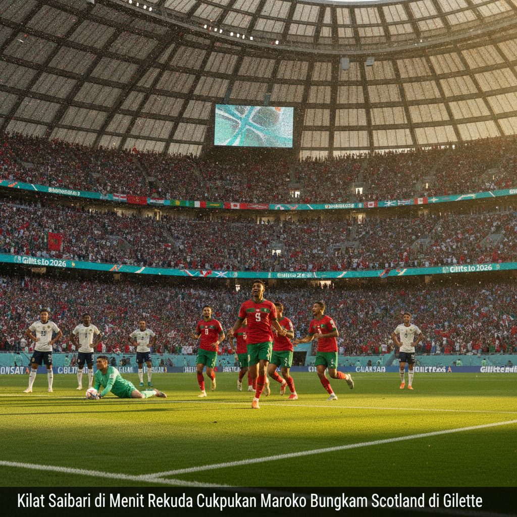 Kilat Saibari di Menit Kedua Cukupkan Maroko Bungkam Scotland di Gillette