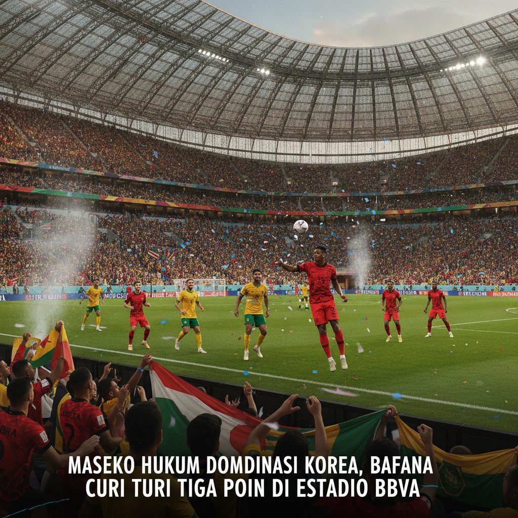 Maseko Hukum Dominasi Korea, Bafana Curi Tiga Poin di Estadio BBVA