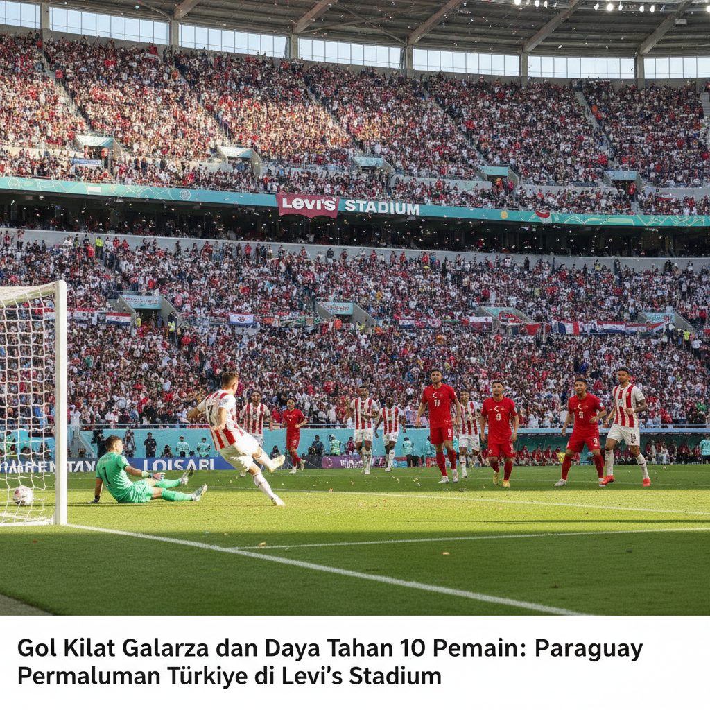 Gol Kilat Galarza dan Daya Tahan 10 Pemain: Paraguay Permalukan Türkiye di Levi's Stadium