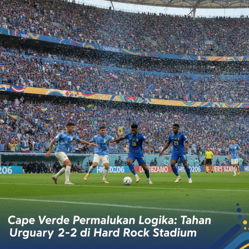 Cape Verde Permalukan Logika: Tahan Uruguay 2-2 di Hard Rock Stadium